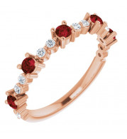 14K Rose Mozambique Garnet & 1/5 CTW Diamond Ring - 72051651P