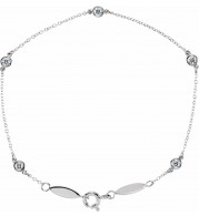 14K White 1/3 CTW Diamond Bezel-Set Station 7 Bracelet - 65157760000P