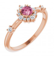 14K Rose Pink Tourmaline & 1/6 CTW Diamond Ring - 720886052P