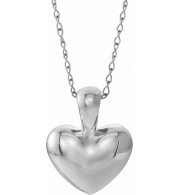 14K White Youth Heart 15 Necklace - 190061600P