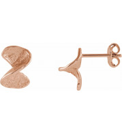 14K Rose Twisted Stud Earrings with Backs - 653552102P