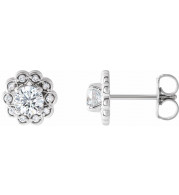 Platinum 5/8 CTW Diamond Halo-Style Earrings - 86663608P