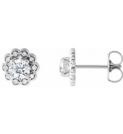 Platinum 5/8 CTW Diamond Halo-Style Earrings - 86663608P