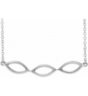 14K White Geometric 16-18 Necklace - 65239360000P