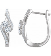 14K White 5/8 CTW Diamond Earrings - 65222160000P