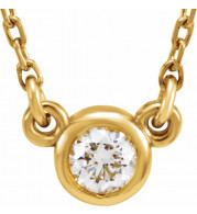 14K Yellow 1/6 CT Diamond Solitaire 18 Necklace - 6113460004P