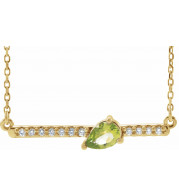 14K Yellow Peridot & 1/10 CTW Diamond 16 Necklace - 86812656P