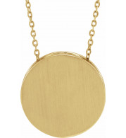 14K Yellow 17 mm Scroll Disc 16-18 Necklace - 86634606P