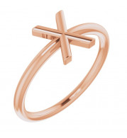14K Rose Initial X Ring - 51895241P