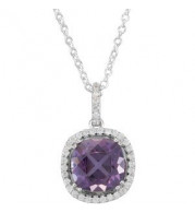 14K White Amethyst & 1/3 CTW Diamond 18 Necklace - 67981102P