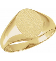 14K Yellow 10x8 mm Oval Signet Ring - 5758123690P