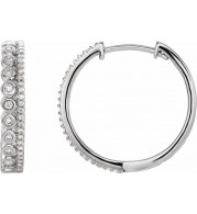 14K White 1/3 CTW Diamond Geometric Hoop Earrings - 653409601P