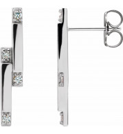 Platinum 1/10 CTW Diamond Bar Earrings - 87051603P