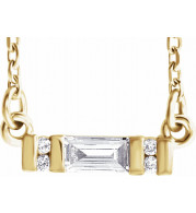 14K Yellow 1/10 CTW Diamond Bar 16-18 Necklace - 86729601P