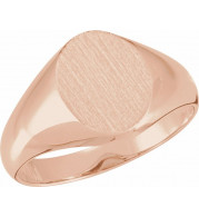 14K Rose 11x9.5 mm Oval Signet Ring - 5758800P