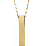 14K Yellow Sculptural Bar 16-18 Necklace - 86980202P