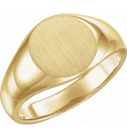 10K Yellow 13 mm Round Signet Ring - 91298590P