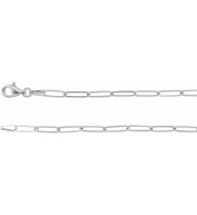14K White 2.6 mm Elongated Link Chain 7 Bracelet - CH1094605P