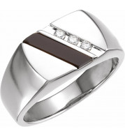 14K White Onyx & 1/10 CTW Diamond Ring - 60940100P