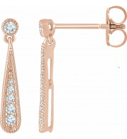 14K Rose 1/6 CTW Diamond Teardrop Earrings - 65273160003P