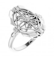 14K White Vintage-Inspired Ring - 52056101P
