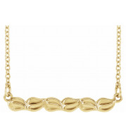 14K Yellow Leaf Bar 16-18 Necklace - 86727601P