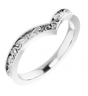 14K White Vintage-Inspired V Ring - 51882101P