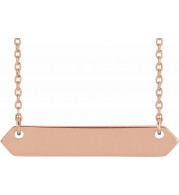 14K Rose 33x6 mm Geometric 16-18 Necklace - 86557602P