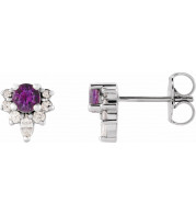 14K White Amethyst & 1/6 CTW Diamond Earrings - 869506011P