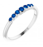 14K White Blue Sapphire Stackable Ring - 72022604P