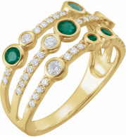 14K Yellow Emerald & 3/8 CTW Diamond Ring - 653533601P