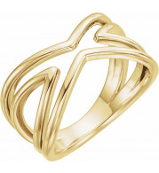 14K Yellow Criss-Cross Ring - 51707102P