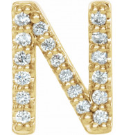 14K Yellow .06 CTW Diamond Single Initial N Earring - 867976067P