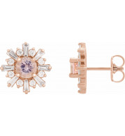 14K Rose Morganite & 3/4 CTW Diamond Earrings - 869826015P