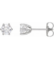 14K White 4.5 mm I1 3/4 CTW Diamond 6-Prong Wire Basket Earrings - 292366016P