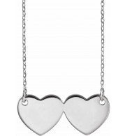 14K White Double Heart 17 Necklace - 863861001P
