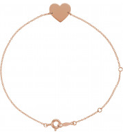 14K Rose Heart 7-8 Bracelet - BRC7821002P