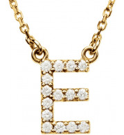 14K Yellow Initial E 1/8 CTW Diamond 16 Necklace - 67311130P