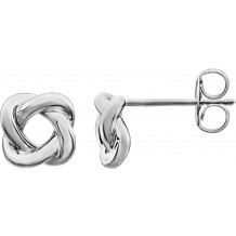 14K White 7x7 mm Knot Earrings - 861701000P
