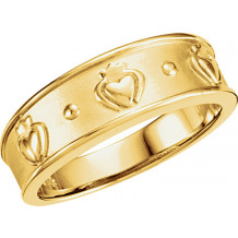 14K Yellow 8.25 mm Claddagh Ring Size 11 - 50297283647P