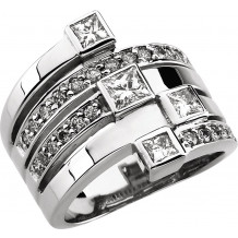 14K White 1 1/3 CTW Diamond Right Hand Ring - 63374291060P