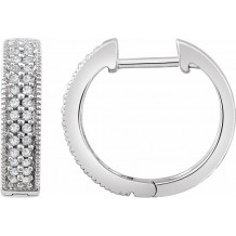 14K White 1/4 CTW Diamond Hoop Earrings - 65295760001P