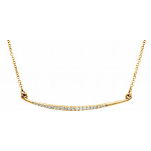 14K Yellow 1/8 CTW Diamond Curved Bar 16 Necklace - 862916001P