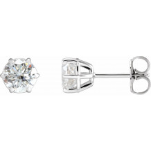 14K White 5.75 mm I1 1 1/2 CTW Diamond 6-Prong Wire Basket Earrings - 292366024P