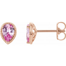 14K Rose Pink Sapphire Earrings - 86796602P