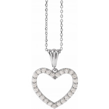 14K White 1/2 CTW Diamond Heart 18 Necklace - 67533101P