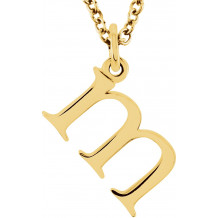 14K Yellow Lowercase Initial m 16 Necklace - 8578070036P
