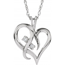 14K White .03 CTW Diamond Heart 18 Necklace - 60962251741P