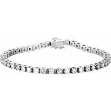 14K White 4 3/4 CTW Diamond Line 7 Bracelet - 60872207617P