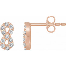 14K Rose 1/6 CTW Diamond Infinity Earrings - 65277360003P